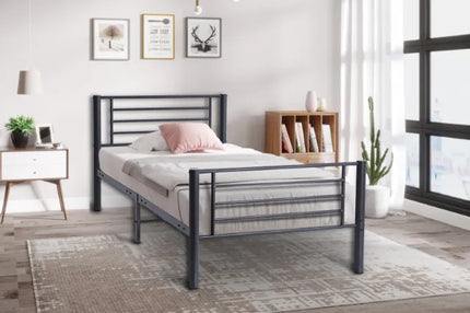 Bed 'Sammy' 90x200 Metaal Donkergrijs